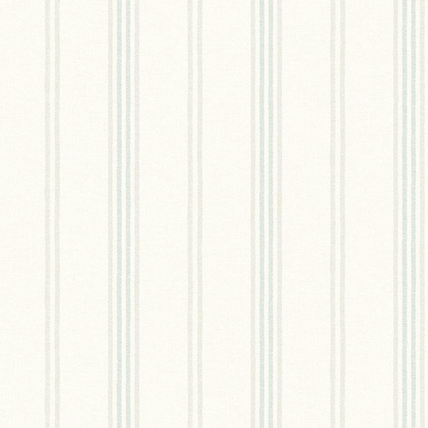 Lovage Aqua Linen Stripe Wallpaper