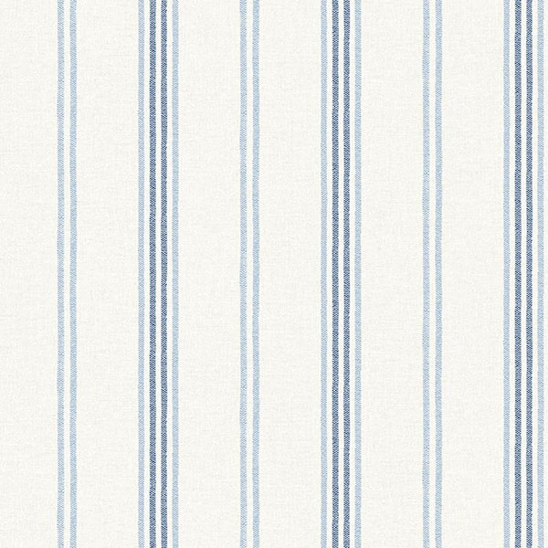 Lovage Blue Linen Stripe Wallpaper