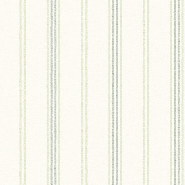Lovage Green Linen Stripe Wallpaper