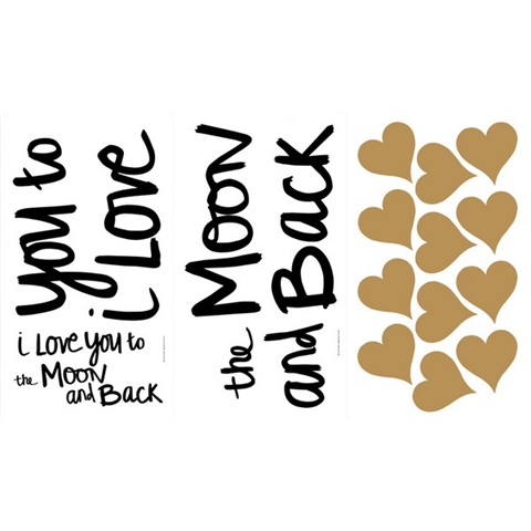 Love You To The Moon Quote Peel And Stick Wall Decals