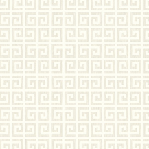 Major Greek Key Metallic Oatmeal Wallpaper
