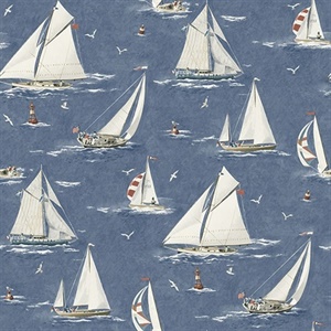 Leeward Navy Sailboat Wallpaper