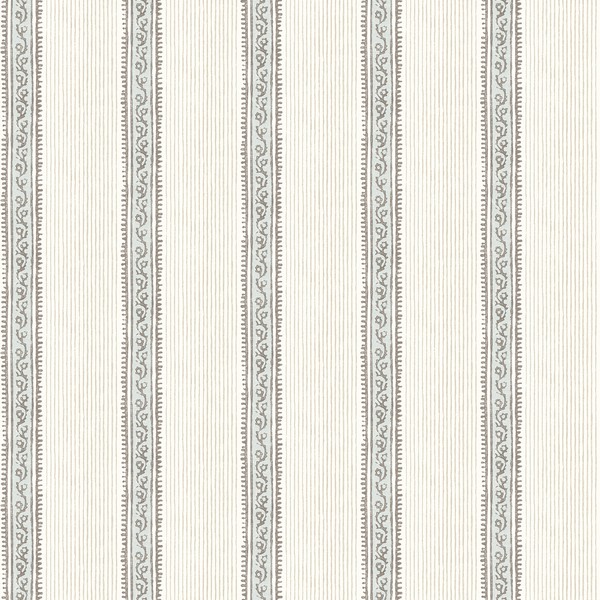 Mandevilla Aqua Vine Stripe Wallpaper