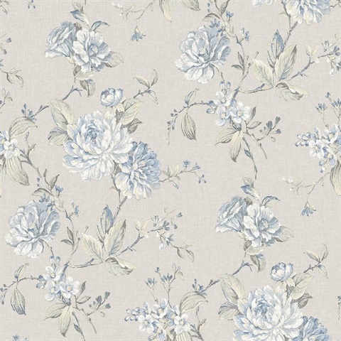 Mandir Grey Floral Trails Wallpaper