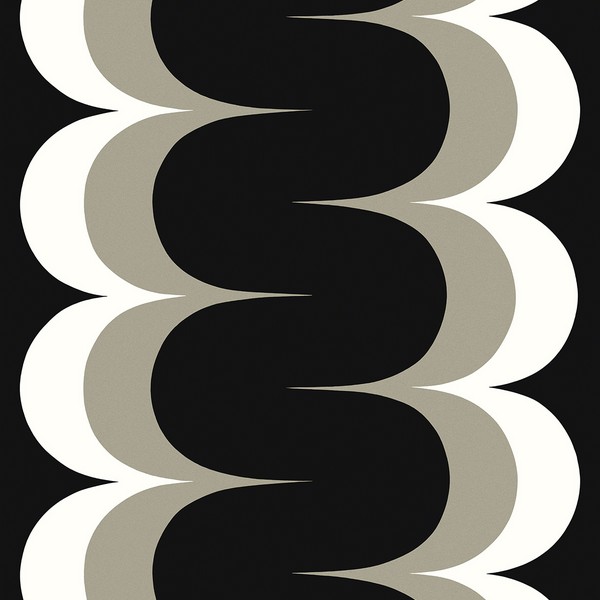 Mandolin Geometric Stripe Onyx & Metallic Stone Wallpaper