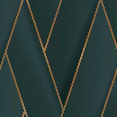 Manfred Teal Modern Herringbone Wallpaper