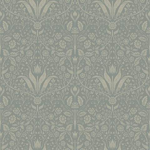 Mara Green Tulip Ogee Wallpaper