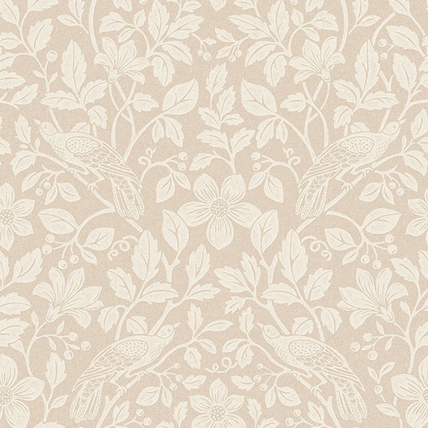 Marlow Beige Bird Vine Wallpaper