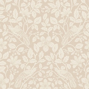 Marlow Beige Bird Vine Wallpaper