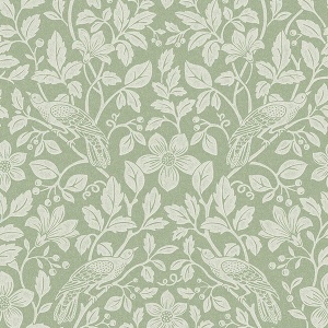 Marlow Green Bird Vine Wallpaper