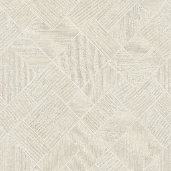 Marquetry Beige Tile Wallpaper