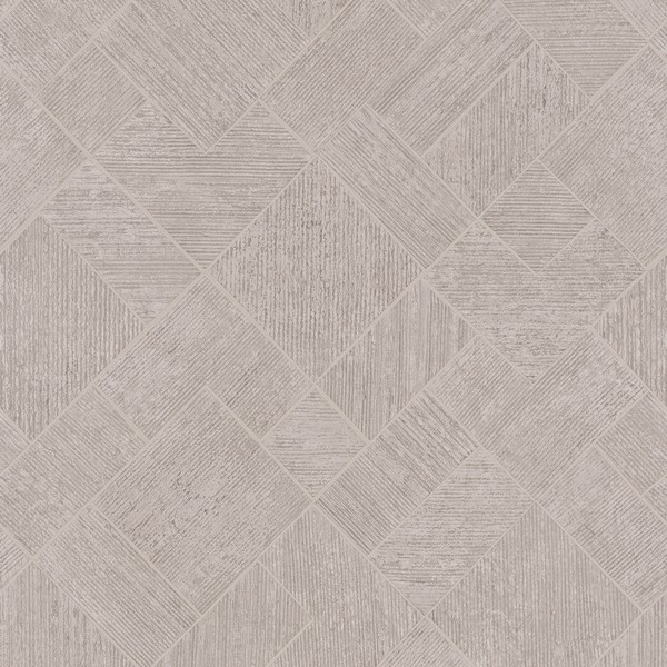 Marquetry Grey Tile Wallpaper