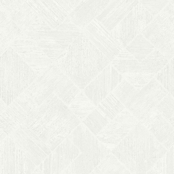 Marquetry White Tile Wallpaper