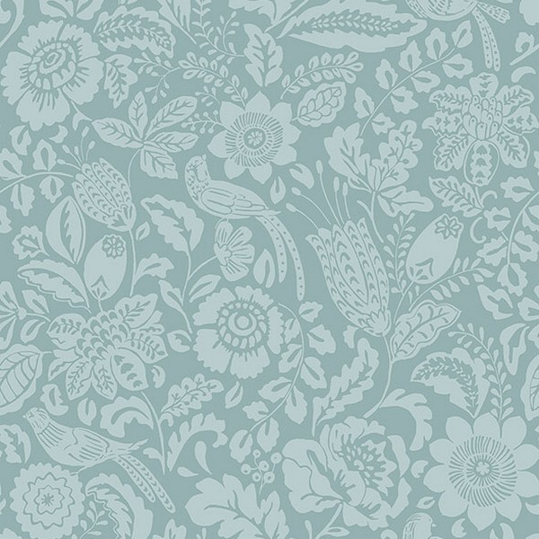 Marta Teal Floral Trail Wallpaper