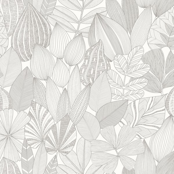 Mathias Grey Botanical Wallpaper