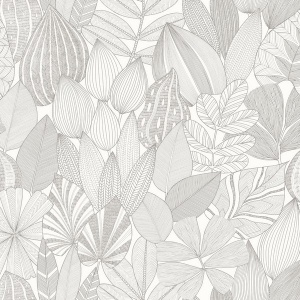 Mathias Grey Botanical Wallpaper
