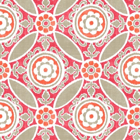 Maya Pink Medallion Wallpaper