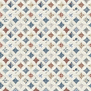 Mcentire Off-White Geometric Quilt Wallpaper