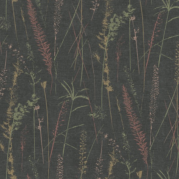 Meadow Splendor Black Wallpaper