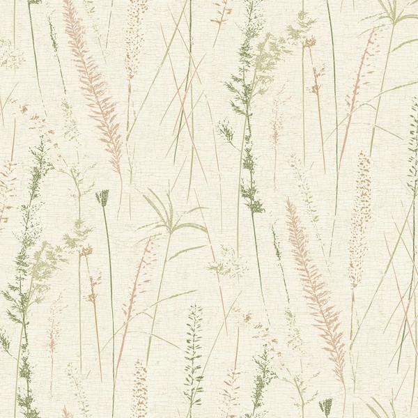 Meadow Splendor Salmon Wallpaper