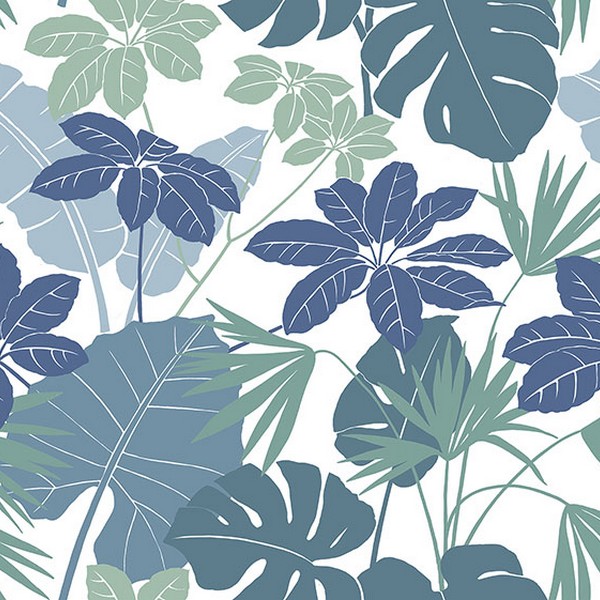 Medellin Blue Rainforest Floor Wallpaper