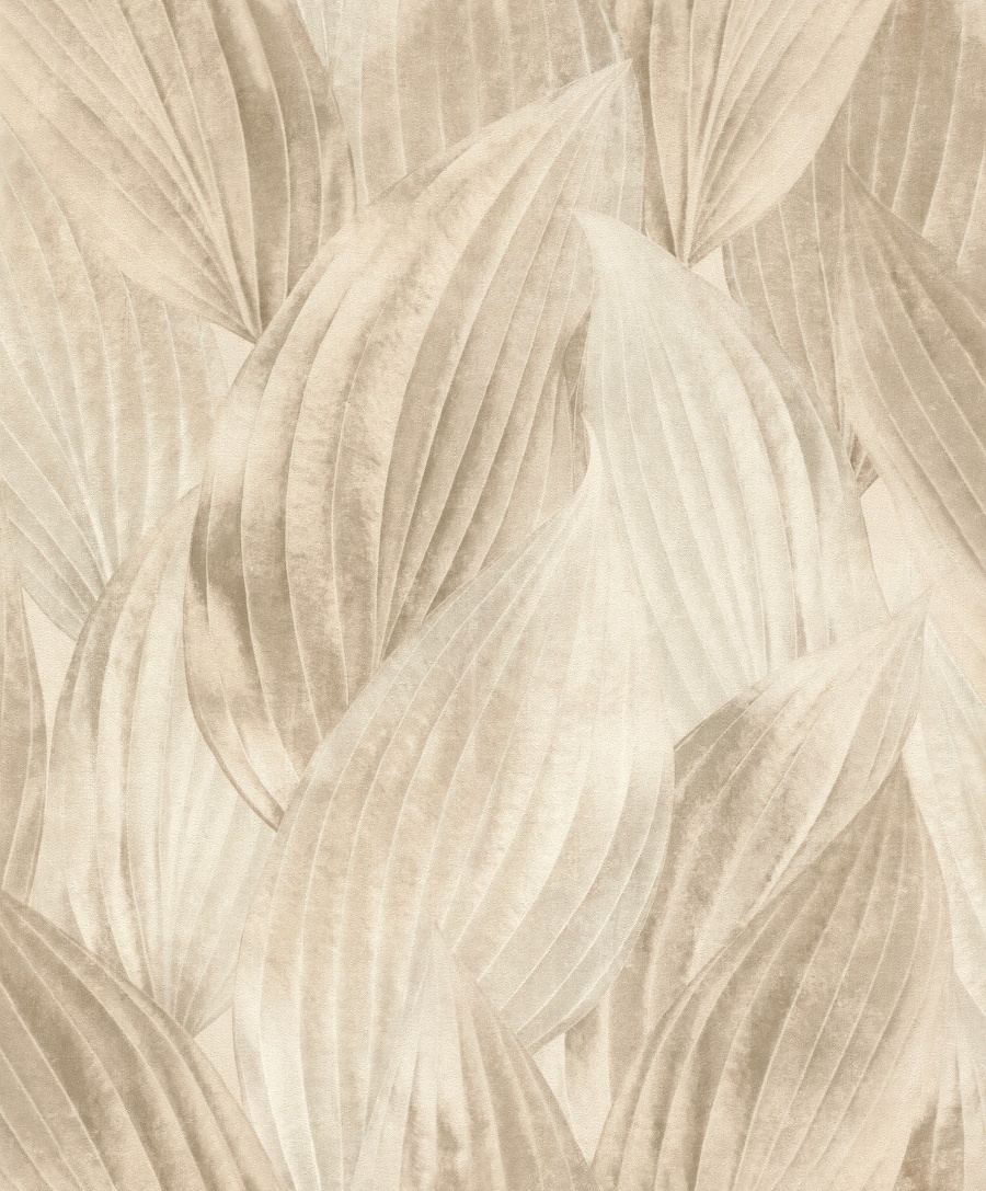 Melora Beige Leaf Wallpaper