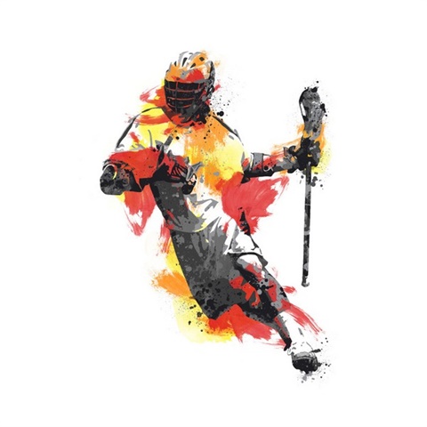 Men'S Lacrosse Champion Peel And Stick Giant Wall Decals