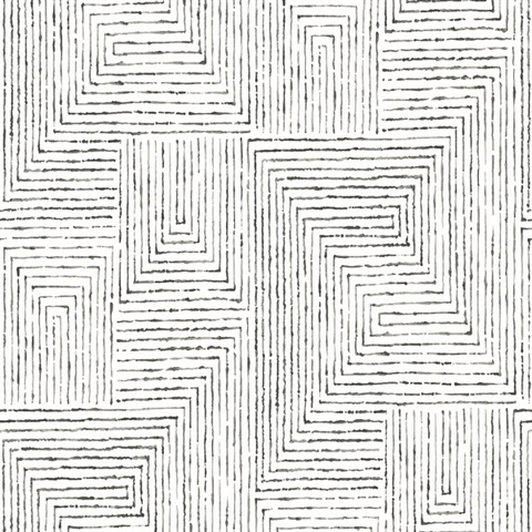 Merritt Black Geometric Wallpaper