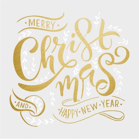Merry Christmas Metallic Quote P &amp; S Wall Decal
