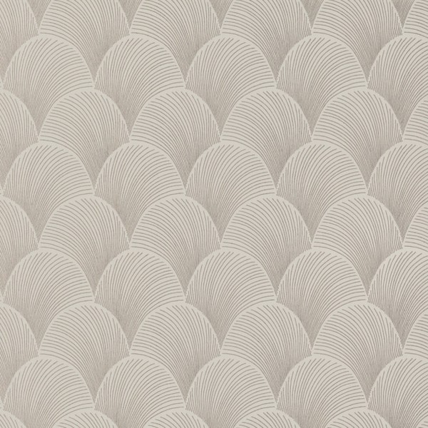 Metallic Beige Gold Scallop Wallpaper