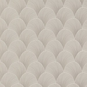 Metallic Beige Gold Scallop Wallpaper