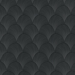 Metallic Black Scallop Wallpaper