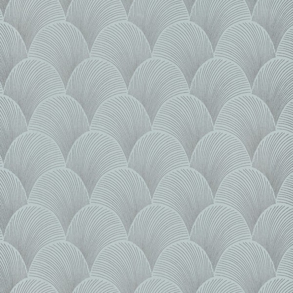 Metallic Blue Pearl Scallop Wallpaper
