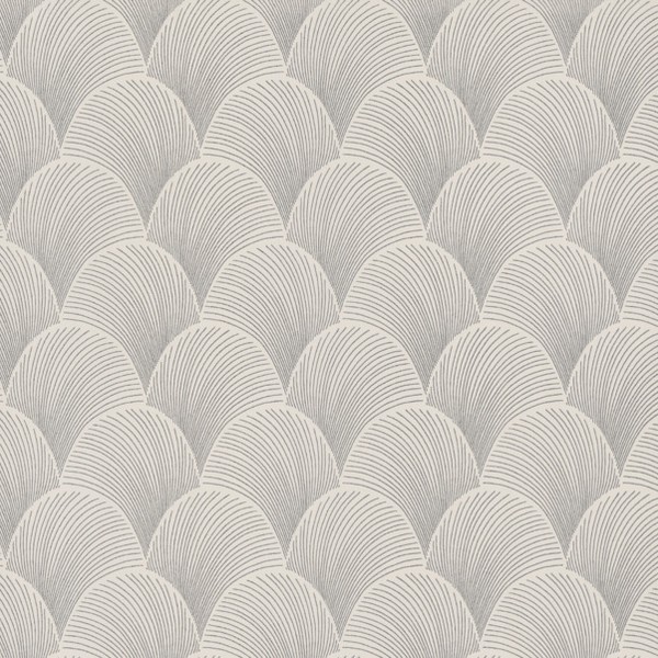 Metallic Cream Scallop Wallpaper