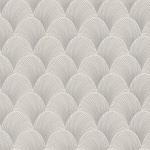 Metallic Cream Scallop Wallpaper