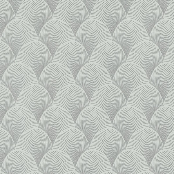 Metallic Light Green Scallop Wallpaper