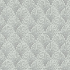 Metallic Light Green Scallop Wallpaper