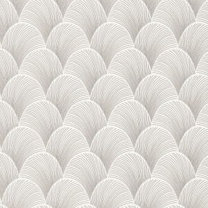 Metallic White Gold Scallop Wallpaper