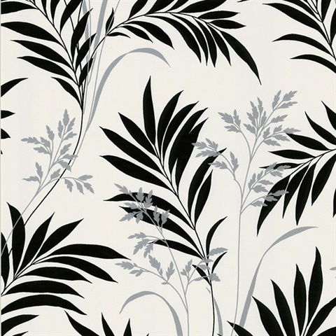 Midori White Bamboo Silhouette Wallpaper