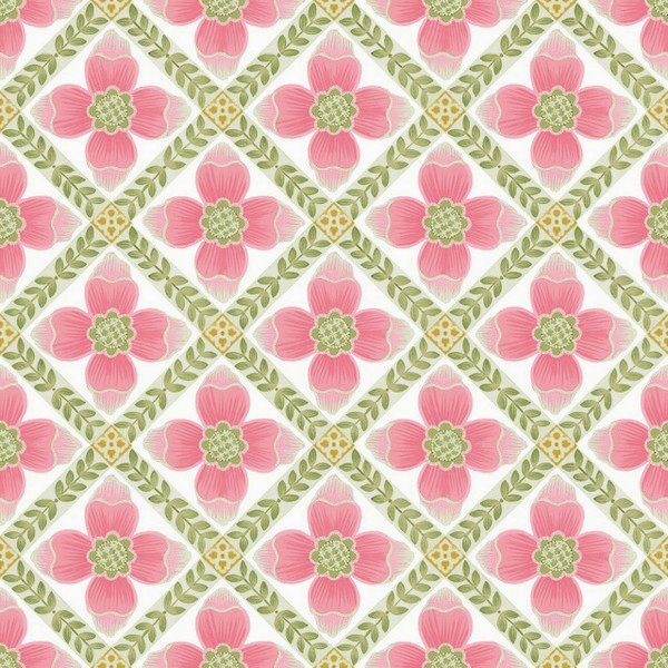 Mimi Coral Quilted Floral Peel & Stick Wallpaper