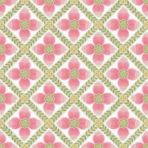 Mimi Coral Quilted Floral Peel & Stick Wallpaper