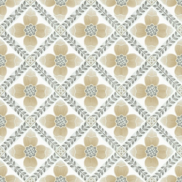 Mimi Neutral Quilted Floral Peel & Stick Wallpaper