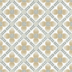 Mimi Neutral Quilted Floral Peel & Stick Wallpaper
