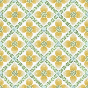 Mimi Yellow Quilted Floral Peel & Stick Wallpaper