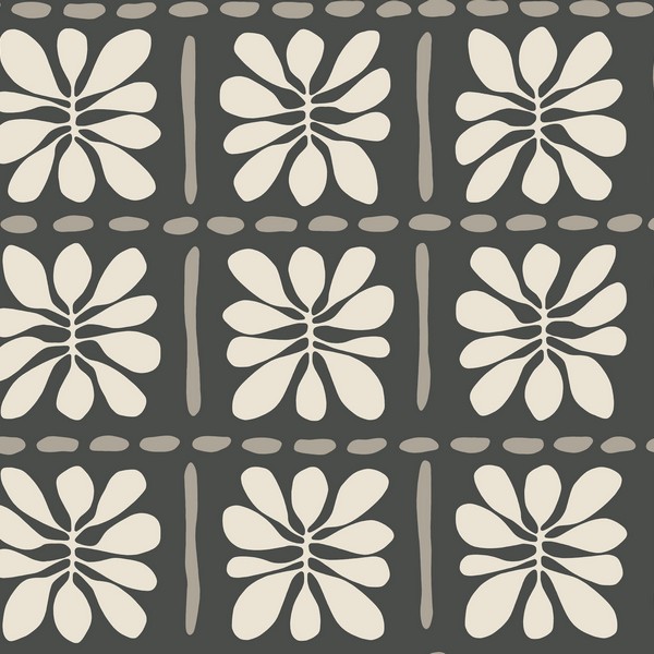 Mimosa Fleur Carbon Black Wallpaper