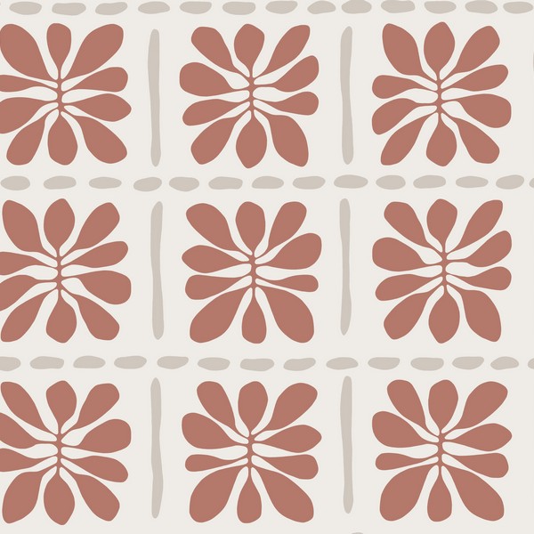 Mimosa Fleur Terracotta Wallpaper
