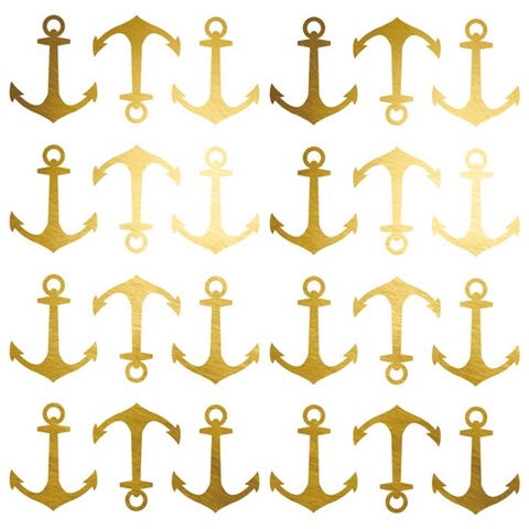 Mini Anchor Peel And Stick Wall Decals With Foil