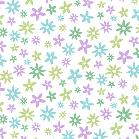 Delilah Purple Mod Flower Toss Wallpaper