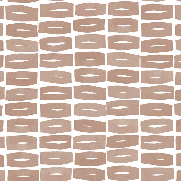 Modernist Motif Terracotta Wallpaper