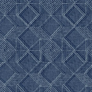 Moki Blue Lattice Geometric Wallpaper